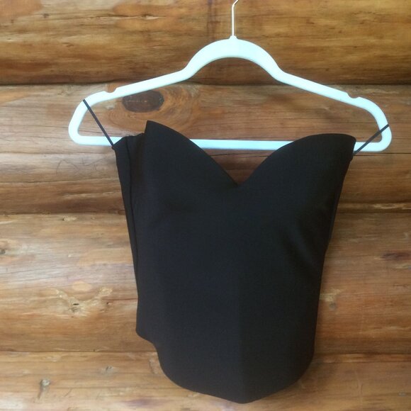 Felina Lingerie Black Long Line Seamless Strapless Wire Demi Bustier Size 38C - Picture 1 of 5